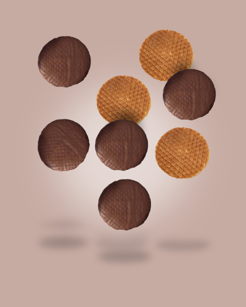 Chocolate Covered Mini Maple Waffle Cookies